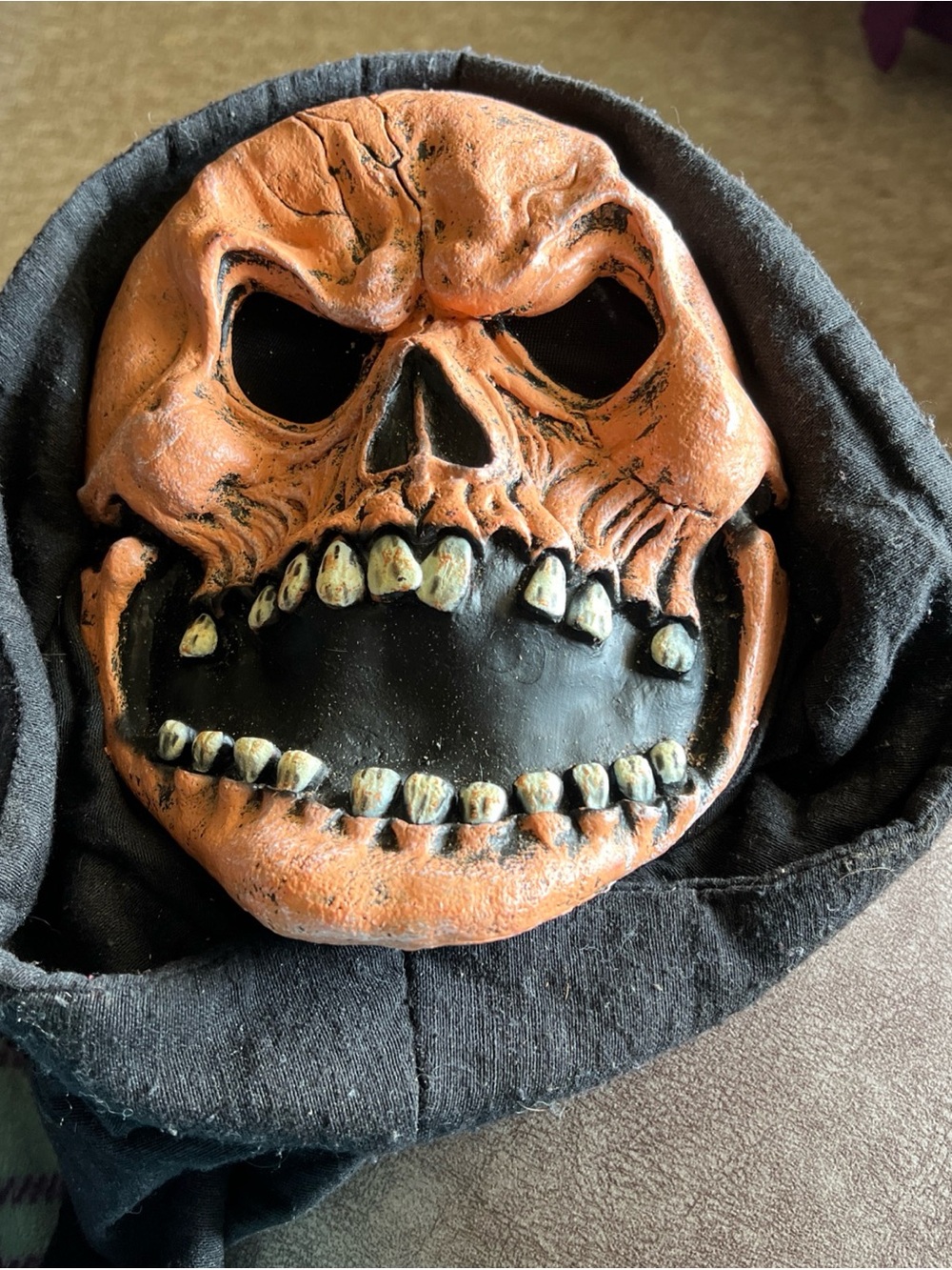 Orange Skull Decorative Mask by Easter unlimited